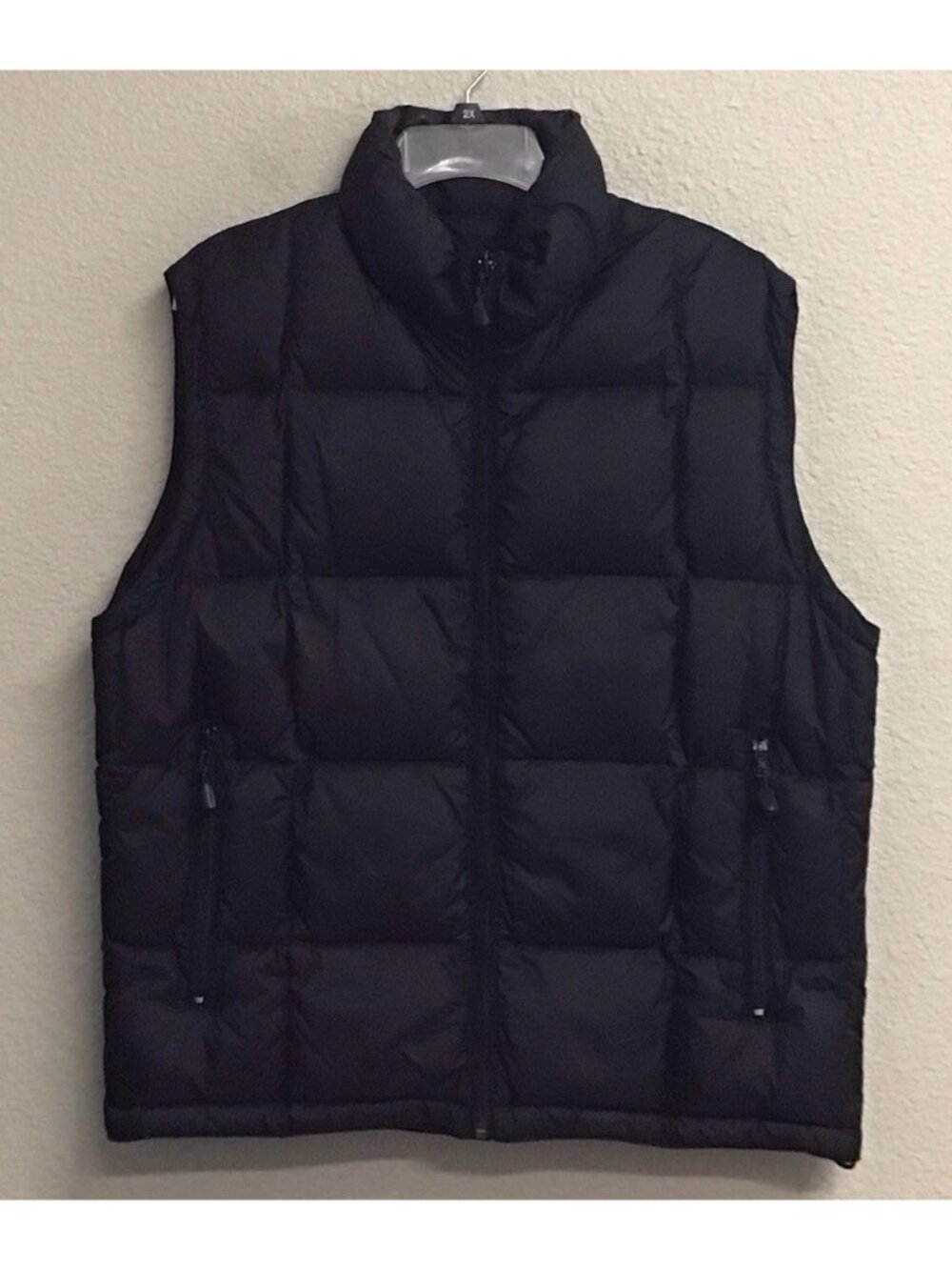 Gap Puffer Vest Mens Medium Black Down Filled Full Zip Winter Warm Zip Pockets